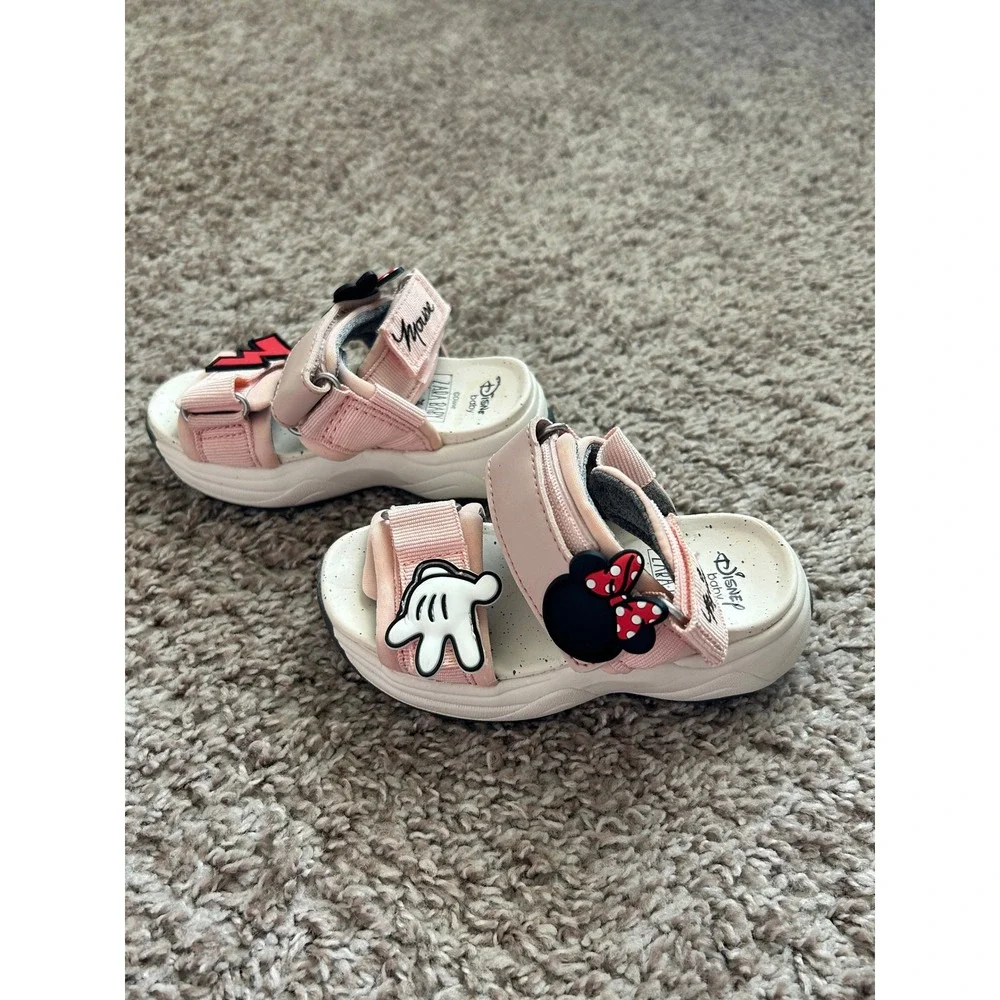 Disney Zara I Pink Minnie Mouse Sandals I Size 5 I Character Embellishments